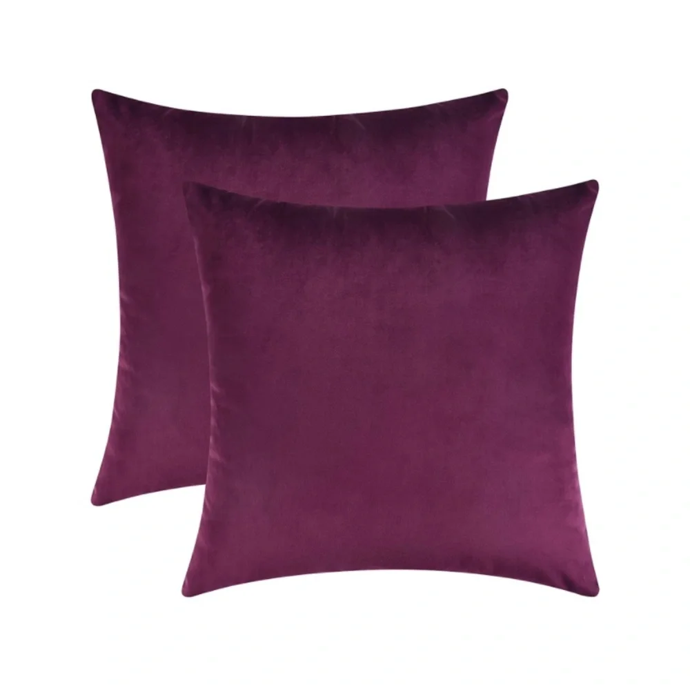 Luxury Home | Elegant Plum Purple Soft Velvet Throw Pillow Covers